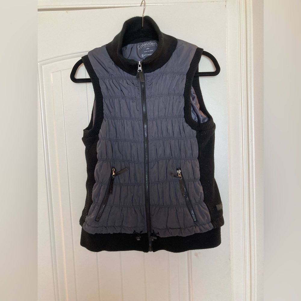 Calvin Klein Performance Women's Size Large Quilted Puffer Black And Grey